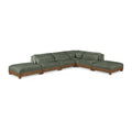  Manufacturer Color_Green -- Turin 160" Green Fabric Upholstered 6 pc Modular Sectional IMAGE 1