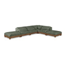  Meridian Turin 160" Green Fabric Upholstered 6 pc Modular Sectional IMAGE 1