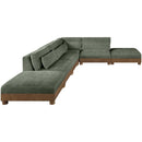  Manufacturer Color_Green -- Turin 160" Green Fabric Upholstered 6 pc Modular Sectional IMAGE 4