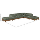  Manufacturer Color_Green -- Turin 160" Green Fabric Upholstered 6 pc Modular Sectional IMAGE 6