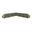  Meridian Turin 167.75" Green Fabric Upholstered 7 pc Modular Sectional IMAGE 1