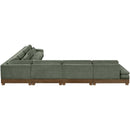  Meridian Turin 167.75" Green Fabric Upholstered 7 pc Modular Sectional IMAGE 4