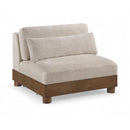  Meridian Turin Taupe Fabric Upholstered Modular Armless Chair IMAGE 1