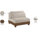  Meridian Turin Taupe Fabric Upholstered Modular Armless Chair IMAGE 7