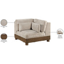  Meridian Turin Taupe Fabric Upholstered Modular Corner Chair IMAGE 7
