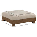  Meridian Turin Taupe Fabric Upholstered Modular Ottoman IMAGE 4