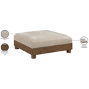  Meridian Turin Taupe Fabric Upholstered Modular Ottoman IMAGE 5