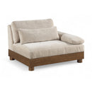  Meridian Turin Taupe Fabric Upholstered Modular Right Arm Chair IMAGE 1