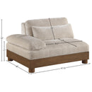  Meridian Turin Taupe Fabric Upholstered Modular Right Arm Chair IMAGE 6