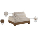  Meridian Turin Taupe Fabric Upholstered Modular Right Arm Chair IMAGE 7