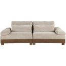  Meridian Turin 95.5" Taupe Fabric Upholstered 2 pc Modular Loveseat IMAGE 2
