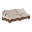  Meridian Turin 80" Taupe Fabric Upholstered 2 pc Modular Loveseat IMAGE 1
