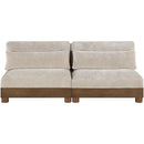  Meridian Turin 80" Taupe Fabric Upholstered 2 pc Modular Loveseat IMAGE 3