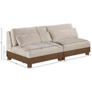 Meridian Turin 80" Taupe Fabric Upholstered 2 pc Modular Loveseat IMAGE 6