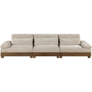  Meridian Turin 135.5" Taupe Fabric Upholstered 3 pc Modular Sofa IMAGE 2