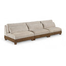  Meridian Turin 120" Taupe Fabric Upholstered 3 pc Modular Sofa IMAGE 1