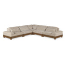  Meridian Turin 127.75" Taupe Fabric Upholstered 5 pc Modular Sectional IMAGE 1