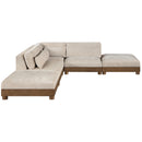  Manufacturer Color_Taupe -- Turin 120" Taupe Fabric Upholstered 5 pc Modular Sectional IMAGE 4