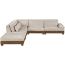  Manufacturer Color_Taupe -- Turin 127.75" Taupe Fabric Upholstered 5 pc Modular Sectional IMAGE 4