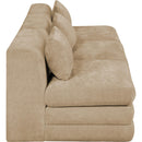  Meridian Stellar 114" Beige Chenille Fabric Upholstered 3 pc Modular Sofa IMAGE 4
