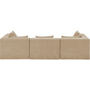 Meridian Stellar 114" Beige Chenille Fabric Upholstered 3 pc Modular Sofa IMAGE 3