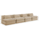 Meridian Stellar 152" Beige Chenille Fabric Upholstered 4 pc Modular Sofa IMAGE 8