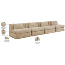  Meridian Stellar 152" Beige Chenille Fabric Upholstered 4 pc Modular Sofa IMAGE 9