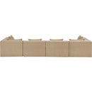  Meridian Stellar 152" Beige Chenille Fabric Upholstered 4 pc Modular Sofa IMAGE 3