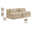  Meridian Stellar 76" Beige Chenille Fabric Upholstered 2 pc Modular Loveseat IMAGE 9