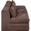  Manufacturer Color_Brown -- Stellar 114" Brown Chenille Fabric Upholstered 3 pc Modular Sofa IMAGE 4