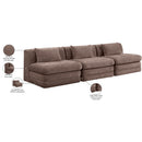  Manufacturer Color_Brown -- Stellar 114" Brown Chenille Fabric Upholstered 3 pc Modular Sofa IMAGE 9