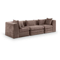  Manufacturer Color_Brown -- Stellar 114" Brown Chenille Fabric Upholstered 3 pc Modular Sofa IMAGE 1