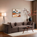  Manufacturer Color_Brown -- Stellar 114" Brown Chenille Fabric Upholstered 3 pc Modular Sofa IMAGE 2