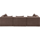  Manufacturer Color_Brown -- Stellar 114" Brown Chenille Fabric Upholstered 3 pc Modular Sofa IMAGE 3