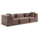  Meridian Stellar 114" Brown Chenille Fabric Upholstered 3 pc Modular Sofa IMAGE 8