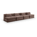  Manufacturer Color_Brown -- Stellar 152" Brown Chenille Fabric Upholstered 4 pc Modular Sofa IMAGE 1