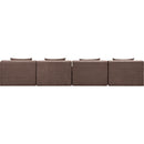  Meridian Stellar 152" Brown Chenille Fabric Upholstered 4 pc Modular Sofa IMAGE 3