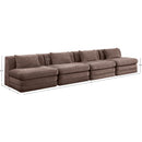  Manufacturer Color_Brown -- Stellar 152" Brown Chenille Fabric Upholstered 4 pc Modular Sofa IMAGE 8