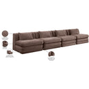  Manufacturer Color_Brown -- Stellar 152" Brown Chenille Fabric Upholstered 4 pc Modular Sofa IMAGE 9