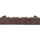  Manufacturer Color_Brown -- Stellar 152" Brown Chenille Fabric Upholstered 4 pc Modular Sofa IMAGE 3