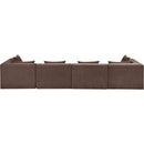  Meridian Stellar 152" Brown Chenille Fabric Upholstered 4 pc Modular Sofa IMAGE 3
