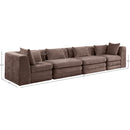  Manufacturer Color_Brown -- Stellar 152" Brown Chenille Fabric Upholstered 4 pc Modular Sofa IMAGE 8