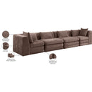  Manufacturer Color_Brown -- Stellar 152" Brown Chenille Fabric Upholstered 4 pc Modular Sofa IMAGE 9