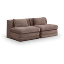  Meridian Stellar 76" Brown Chenille Fabric Upholstered 2 pc Modular Loveseat IMAGE 1
