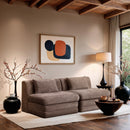  Meridian Stellar 76" Brown Chenille Fabric Upholstered 2 pc Modular Loveseat IMAGE 2