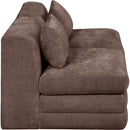  Manufacturer Color_Brown -- Stellar 76" Brown Chenille Fabric Upholstered 2 pc Modular Loveseat IMAGE 4