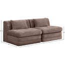  Meridian Stellar 76" Brown Chenille Fabric Upholstered 2 pc Modular Loveseat IMAGE 8