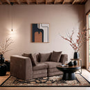  Manufacturer Color_Brown -- Stellar 76" Brown Chenille Fabric Upholstered 2 pc Modular Loveseat IMAGE 2