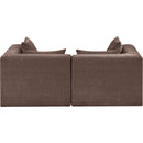  Meridian Stellar 76" Brown Chenille Fabric Upholstered 2 pc Modular Loveseat IMAGE 3