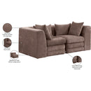  Manufacturer Color_Brown -- Stellar 76" Brown Chenille Fabric Upholstered 2 pc Modular Loveseat IMAGE 9
